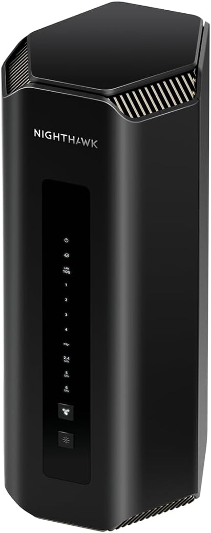 Routeur WiFi 7 tri-Bande Nighthawk NETGEAR (RS700S) - Fonctions de sécurité, Vitesse BE19000 (jusqu'à 19 Gbit/s) - Port Internet 10 Gbit/s - Couvre 275 m2, 200 périphériques - 1 an Armor Inclus