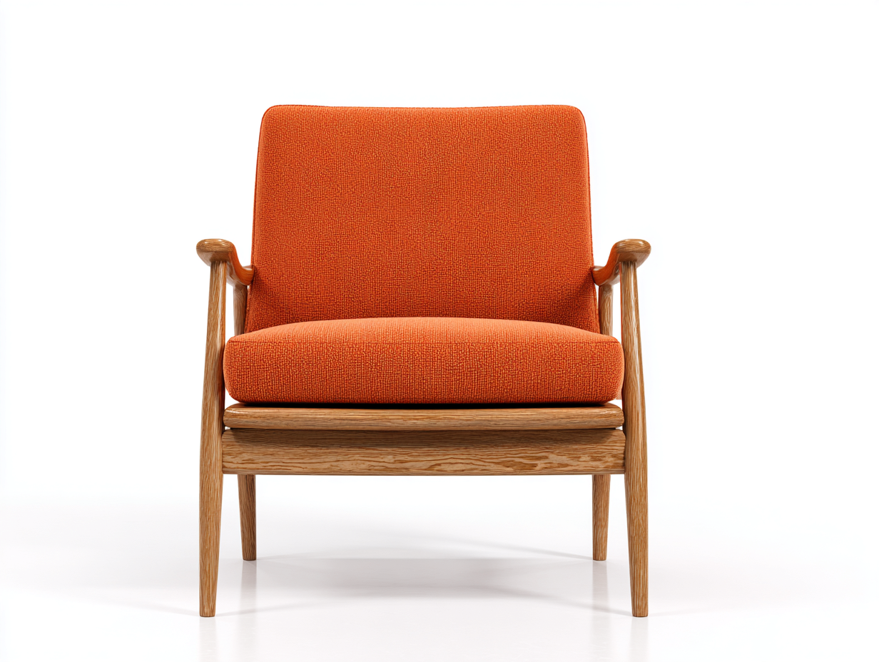 Fauteuil 78x75x88 cm - tissu orange - design moderne