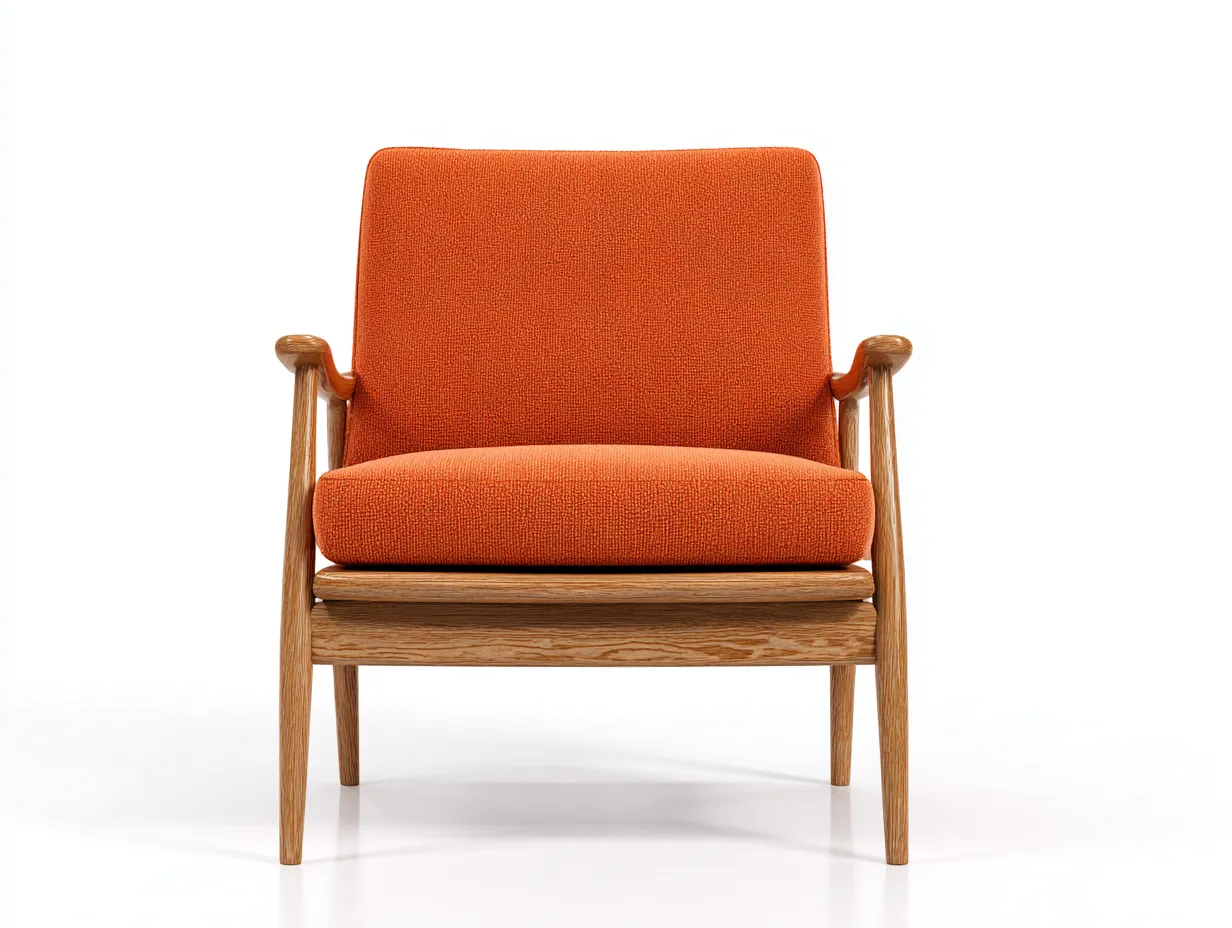 Fauteuil 78x75x88 cm - tissu orange - design moderne