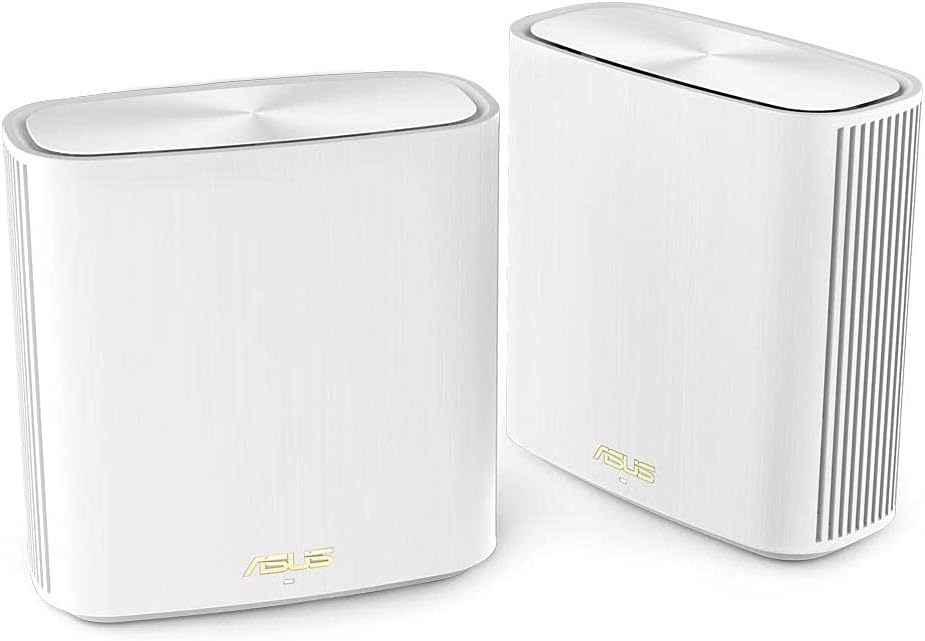 ASUS ZenWiFi XD6 Blanc - Pack de 2 - Système Wi-FI 6 AX Mesh, Double Bande (2,4 GHz / 5GHz), 5400 Mbit/s, 500m2, AiProtection Pro avec TrendMicro à vie, Ports WAN/LAN, application mobile