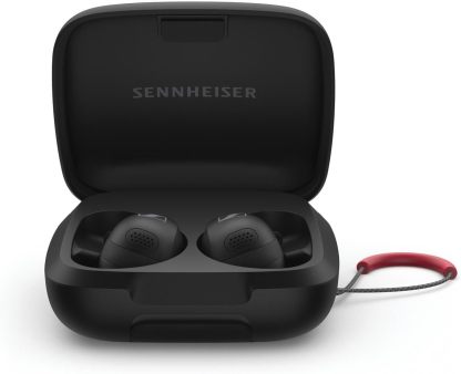 Sennheiser écouteurs Momentum Sport avec Suivi de Fitness pour Rythme Cardiaque et température corporelle - Son Clair avec ANC adaptatif, Maintien sécurisé, durée de Vie de la Batterie 24h - Noir