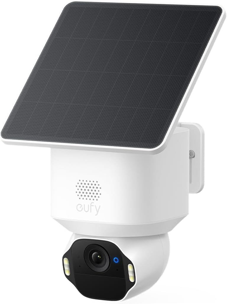 eufy Security SoloCam E42, caméra Solaire 4K sans Fil pour Dehors, Suivi IA, Stroboscope,Camera Surveillance WiFi, Reconnaissance faciale,Stockage Local Jusqu’à 14 TB