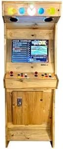 Machine d'arcade rétro en Bois - Fait Main – Borne 2 Joueurs avec +4000 Jeux Classiques, écran LCD 22", Plug & Play – San-J (Nature)