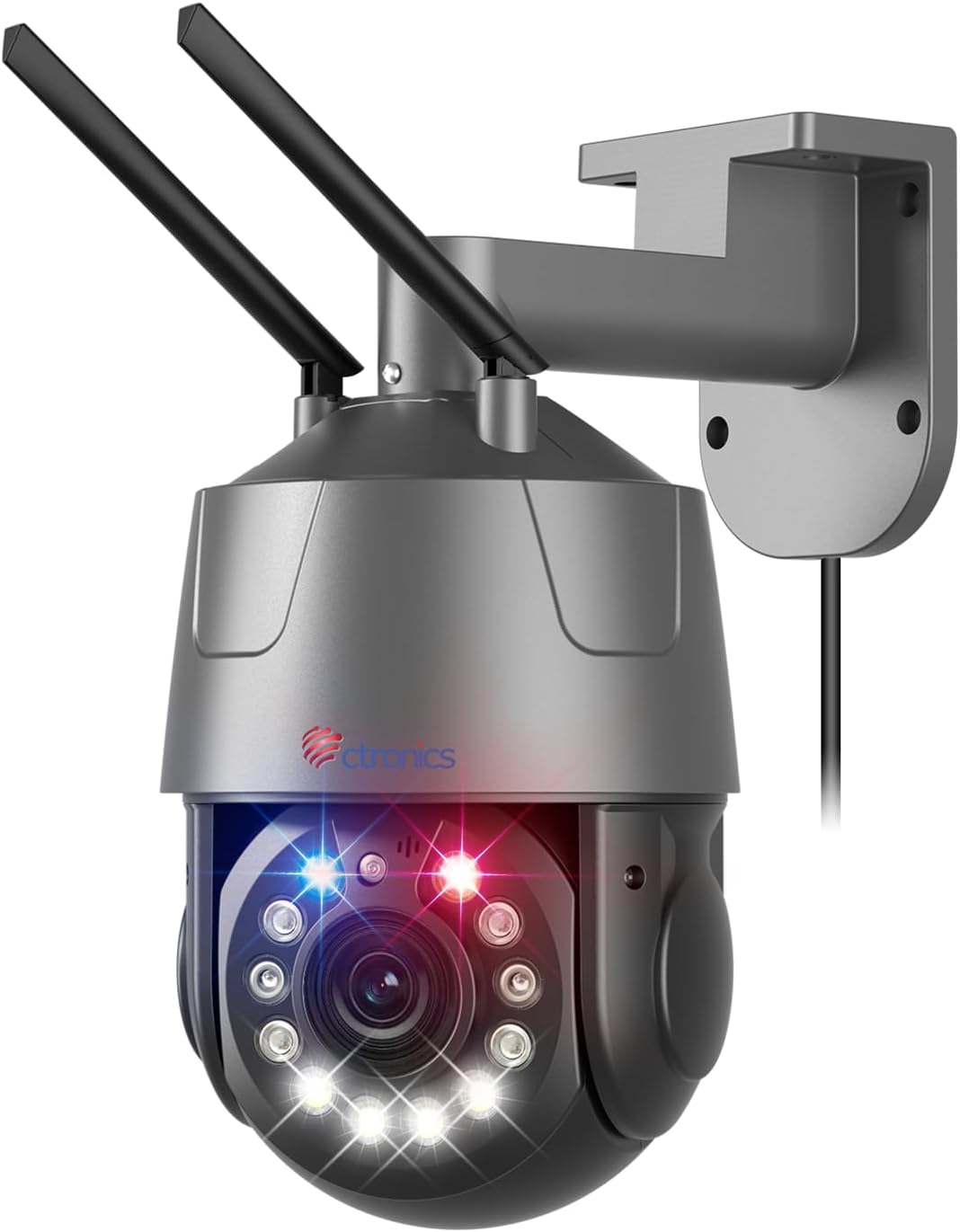 Ctronics 4K 8MP 30X 3D Zoom Optique Caméra Surveillance WiFi Extérieure, Suivi/Cruise/Zoom Auto, Détection Humaine/Véhicule/Animal, Nuit Vision 150M, R&B Lumières Alerte, 2,4/5Ghz WiFi, Cloud, Métal