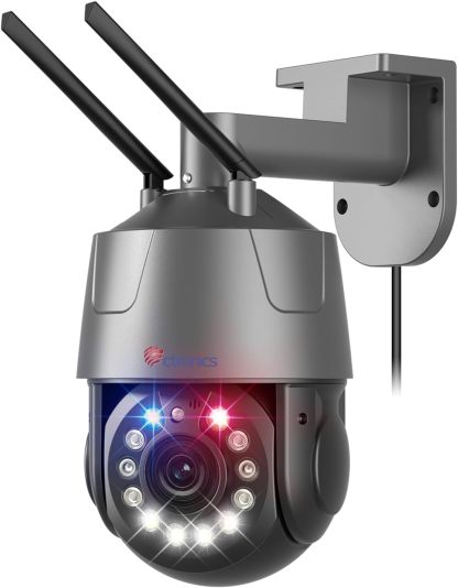 Ctronics 4K 8MP 30X 3D Zoom Optique Caméra Surveillance WiFi Extérieure, Suivi/Cruise/Zoom Auto, Détection Humaine/Véhicule/Animal, Nuit Vision 150M, R&B Lumières Alerte, 2,4/5Ghz WiFi, Cloud, Métal