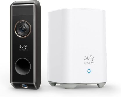eufy Security Video Doorbell S330 Sonnette sans Fil avec 2 Cameras (sur batterie) avec HomeBase, Double Détection des Mouvements et Colis, 2K HD, sans Charges Mensuelles, 16G de Stockage Local