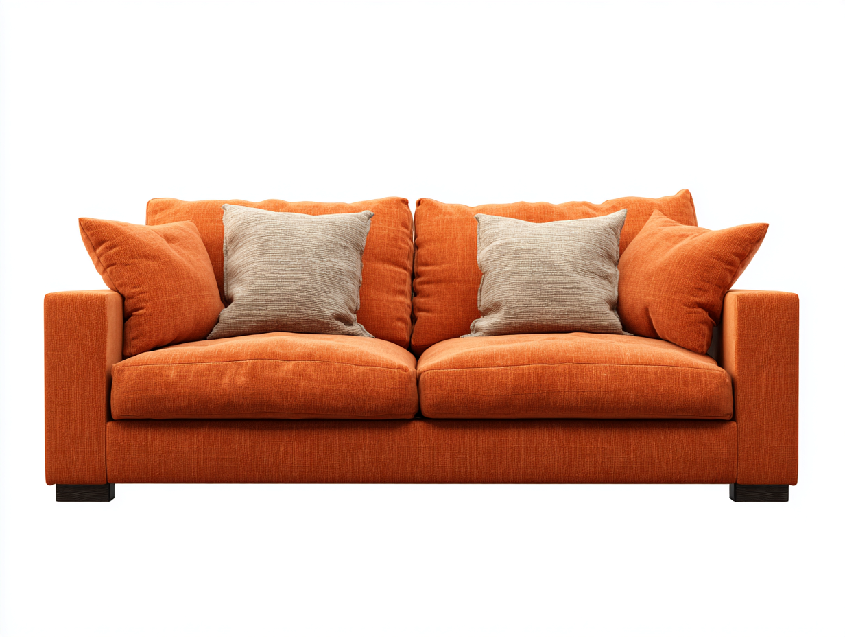 Canapé 2 places tissu 175x95x88 cm - orange - design moderne