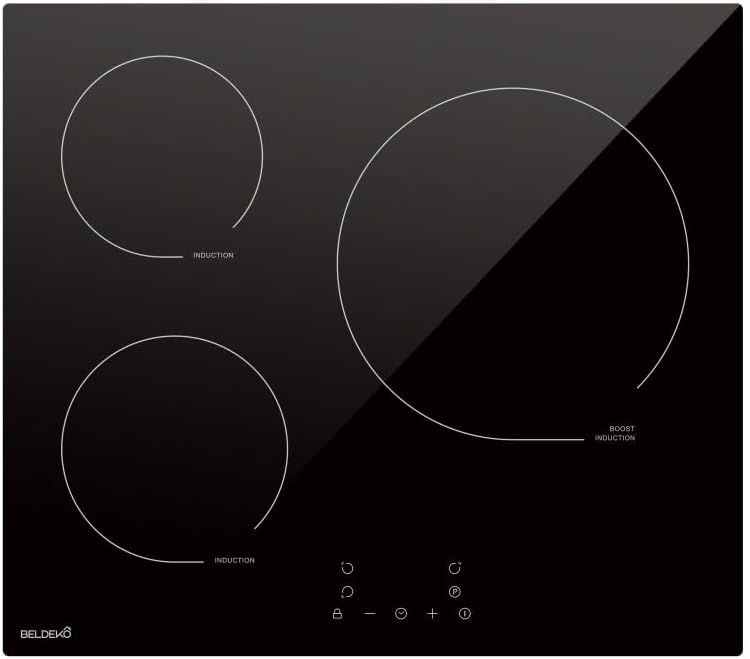BELDEKO Plaque de cuisson encastrable à induction - 3 foyers, 6200 W avec minuteur intégré