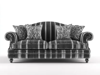 Canapé 2 places tissu 175x90x92 cm - noir/blanc - design classique