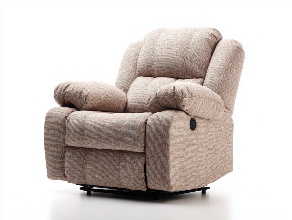Fauteuil relax - tissu - 92x95x105 cm - beige - design ergonomique