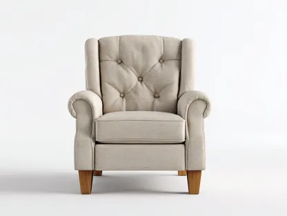 Fauteuil 85x90x105 cm - tissu beige - design classique