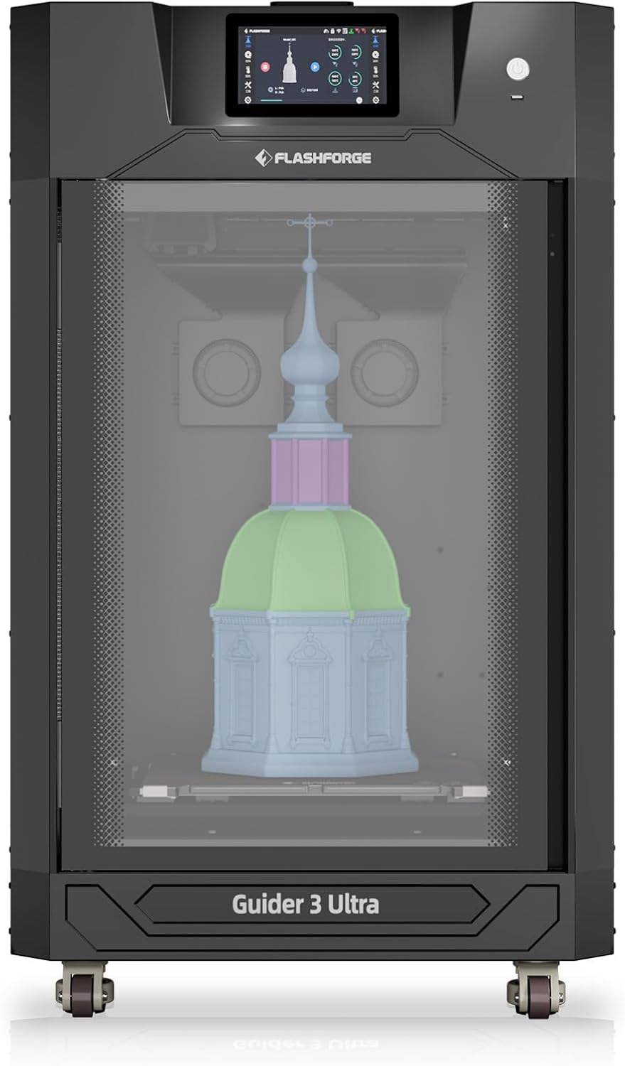 Imprimante 3D FLASHFORGE Guider 3 Ultra,Mise à Niveau Automatique, CAMÉRA HD INTÉGRÉE, Vitesse d'impression Maxi:500MM/S ; ACCÉLÉRATION Maxi:20000MM²/S, Taille d'impression 330 * 330 * 600mm