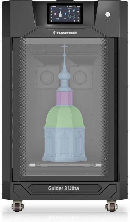 Imprimante 3D FLASHFORGE Guider 3 Ultra,Mise à Niveau Automatique, CAMÉRA HD INTÉGRÉE, Vitesse d'impression Maxi:500MM/S ; ACCÉLÉRATION Maxi:20000MM²/S, Taille d'impression 330 * 330 * 600mm