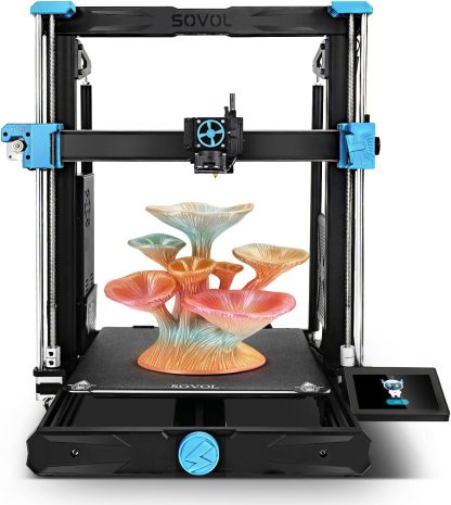 Sovol SV06 Plus ACE Imprimante 3D Open Source, Impression Rapide 500 mm/s, Nivellement Automatique Intégral, Poulie Double Axe XY, Extrudeuse Directe avec Caméra, Grand Volume 300x300x350 mm