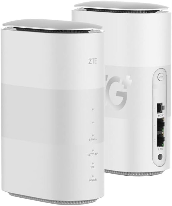 ZTE MC801A HyperBox 5G WiFi Router Unlocked - WWAN - 2-Port-Switch - 802.11a/b/g/n/AC/AX - Dual-Band - débloqué - Blanc
