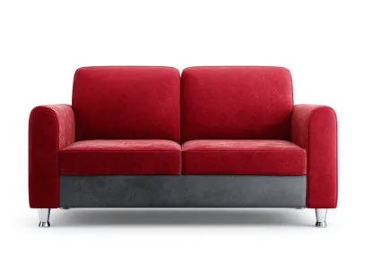 Canapé 2 places tissu 150x85x82 cm - rouge/gris - design moderne
