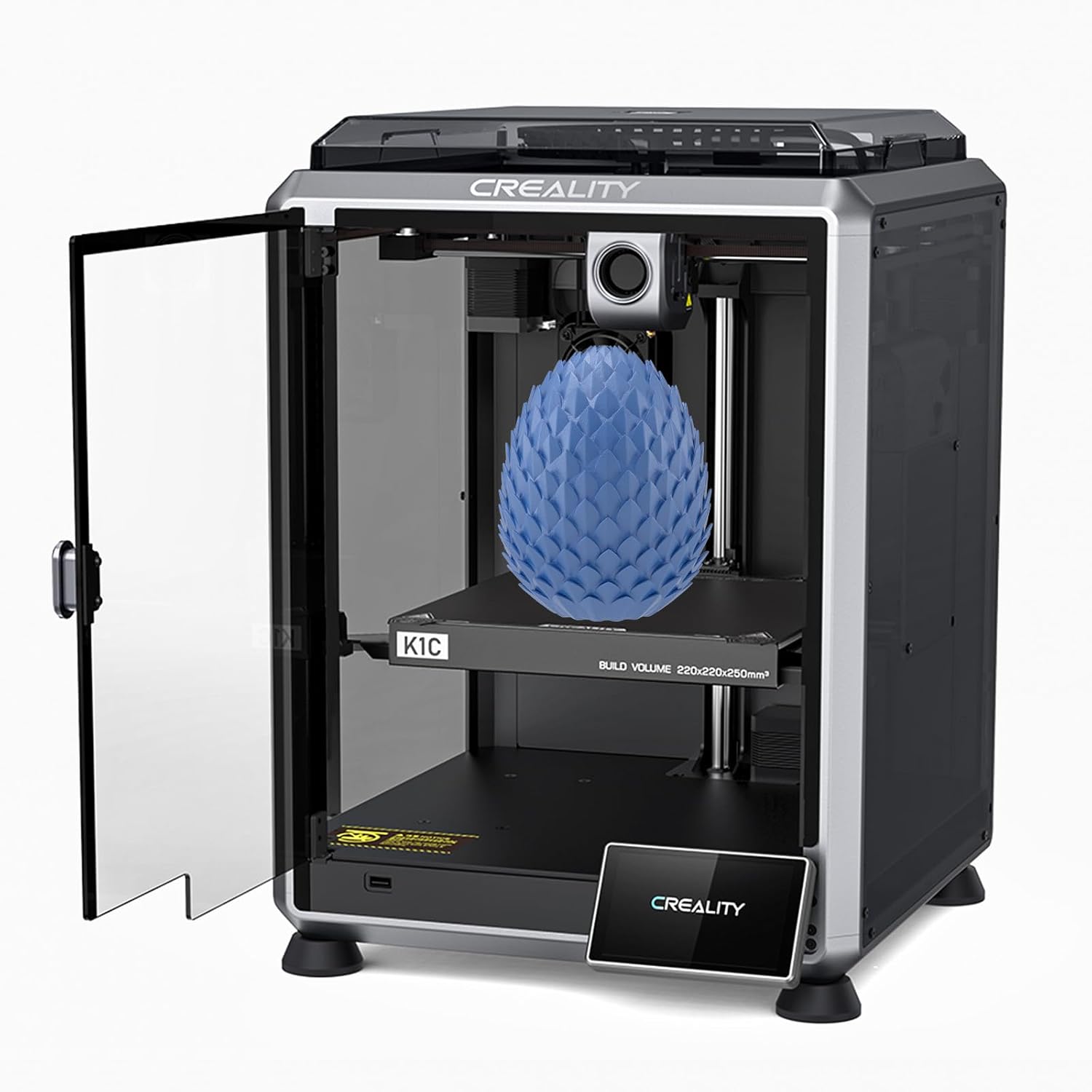 Creality K1C Imprimante 3D, Vitesse d'impression Max de 600mm/s, Équipée d'une Caméra IA, kit Extrudeur Tout Métal, Buse à Échange Rapide en Trois Métaux, Supporte Les Filaments en Fibre de Carbone