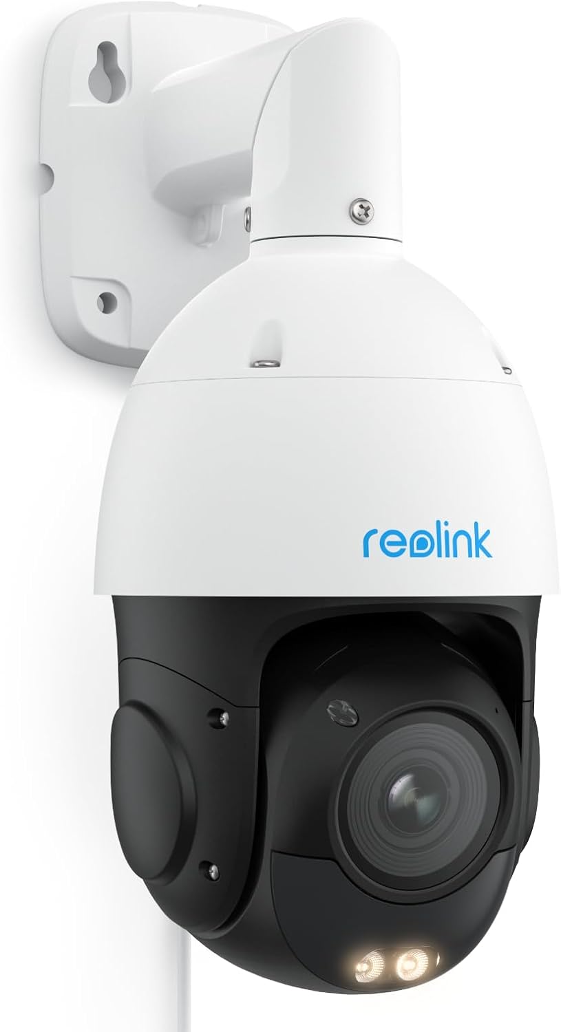 Reolink 4K PTZ Caméra Surveillance PoE Extérieure, Zoom Optique 3D 5X, Pan 360°+Tilt 90°, Suivi Automatique, Vision Nocturne Couleur, Détection Intelligente, Audio 2 Voies, RLC-823S1(RLC-823A Upgrade)