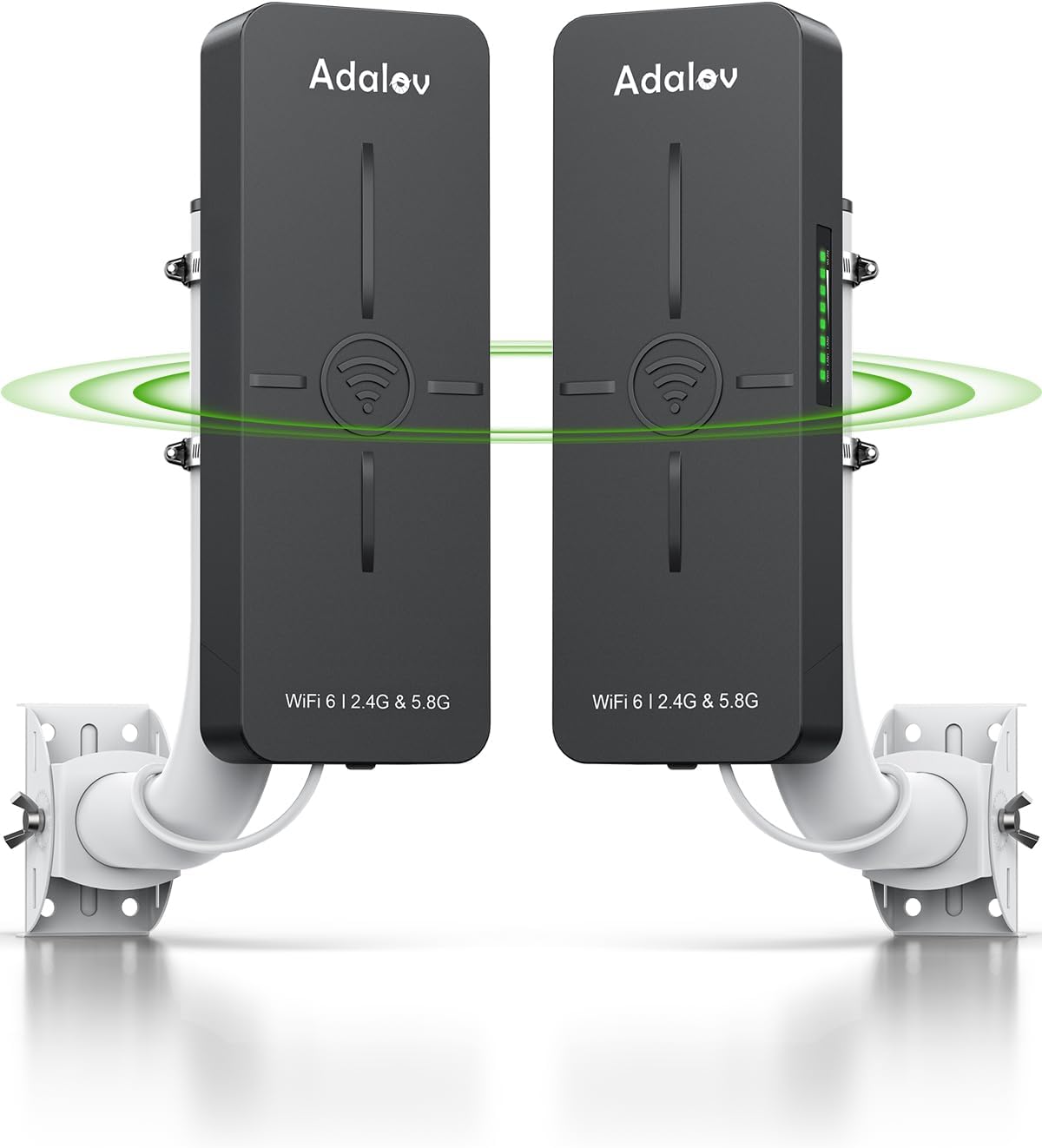 CPE882 WiFi 6 Pont sans Fil extérieur, 2,4/5,8 GHz gigabit Pont WiFi, MU-MIMO sécurité WPA3-PSK, IP65 étanche,Extension réseau Point-à-Point 3 km pour caméra/Garage/abri/Grange,Plug & Play,PoE