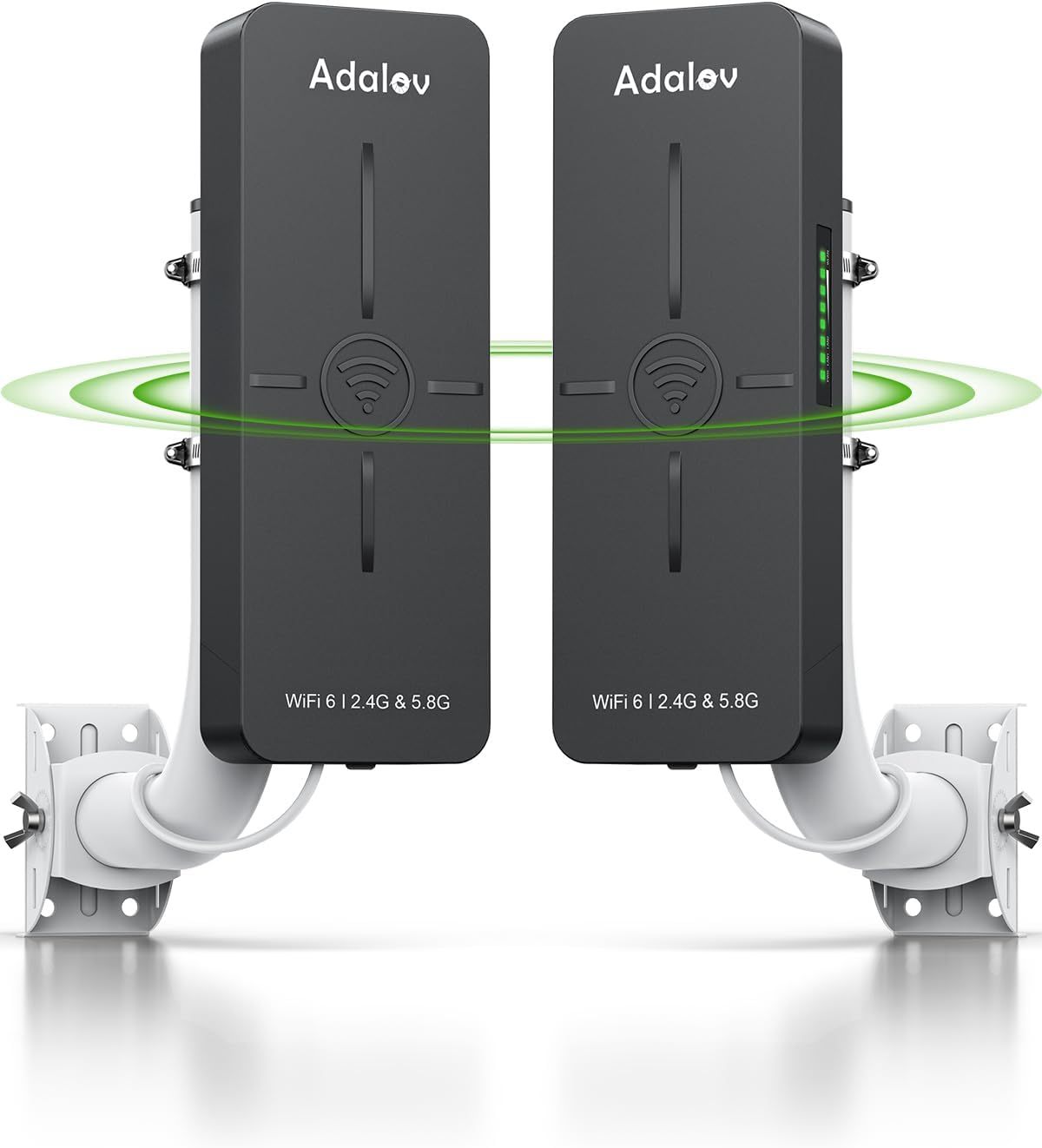 CPE882 WiFi 6 Pont sans Fil extérieur, 2,4/5,8 GHz gigabit Pont WiFi, MU-MIMO sécurité WPA3-PSK, IP65 étanche,Extension réseau Point-à-Point 3 km pour caméra/Garage/abri/Grange,Plug & Play,PoE