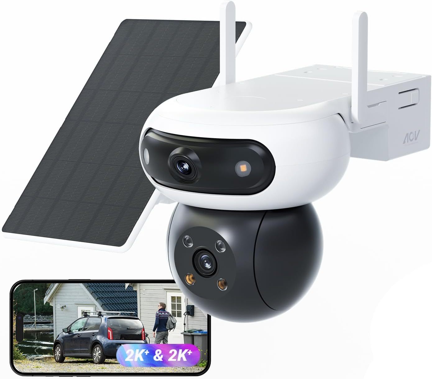 EZVIZ 4G LTE 8MP (4MP+4MP) Camera Surveillance WiFi Exterieure sans Fil à Double Objectif Motorisé,4G/Wi-FI basc.Auto, Mode AOV 2.0,Détection Humaine/Véhicules, Vision Nocturne Colorfull,CB90X 4G Kit