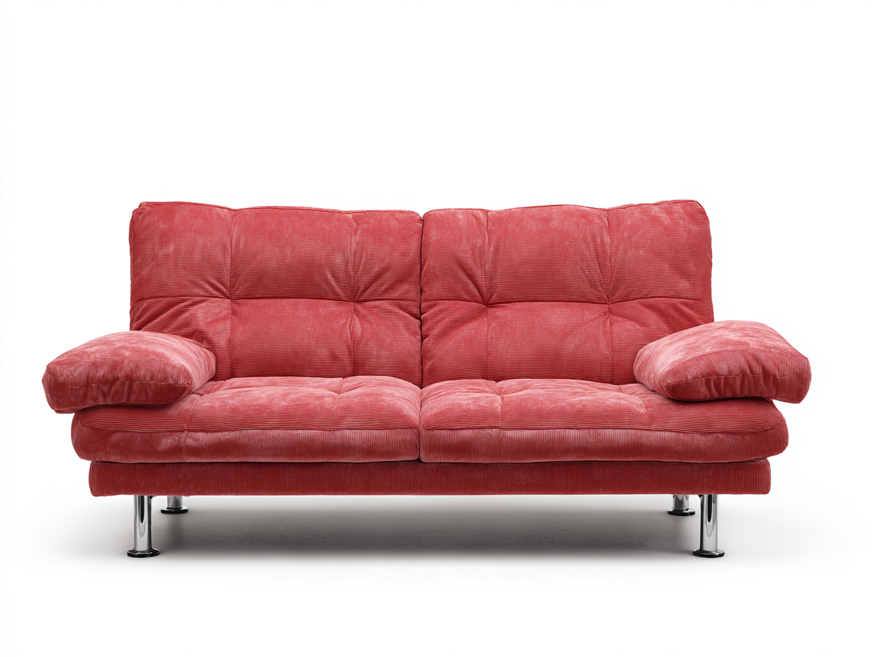 Canapé 2 places tissu 165x88x82 cm - rouge corail - design moderne