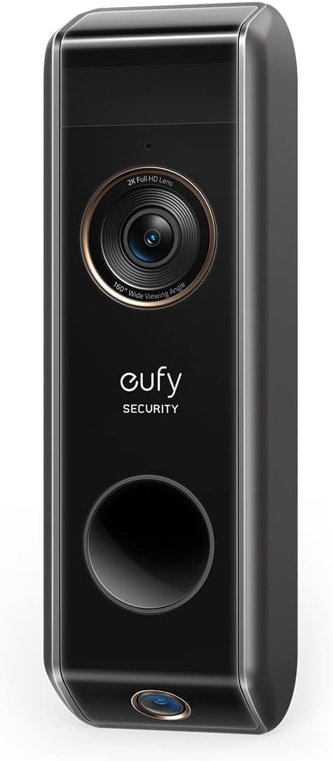 eufy Security Vidéo Doorbell S330 Add-on Dual Camera (avec Batterie),caméra supplémentaire,Sonnette de Porte vidéo alimentée par Batterie, détecteur de Mouvement, détection de Colis, 2K HD,sans Frais