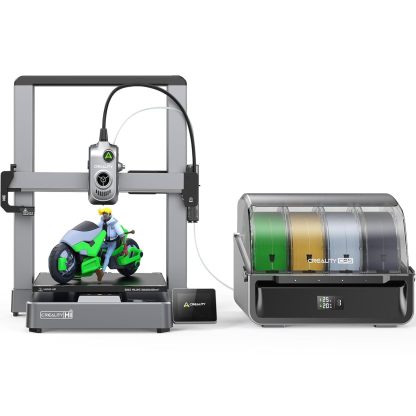 Creality Hi Combo (A) Imprimante 3D, CFS Multicolore Impression, Mise à Niveau Automatique, Haute Vitesse 500mm/s, Lecture Automatique du Filament, 95 pour cent Pré-Assemblée, Construction 260x260x300mm