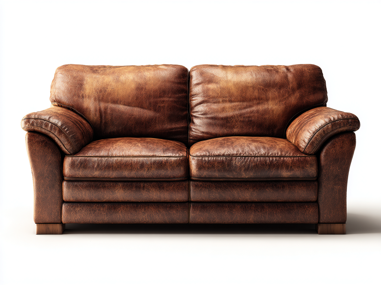 Canapé 2 places similicuir 150x90x85 cm - marron - design moderne