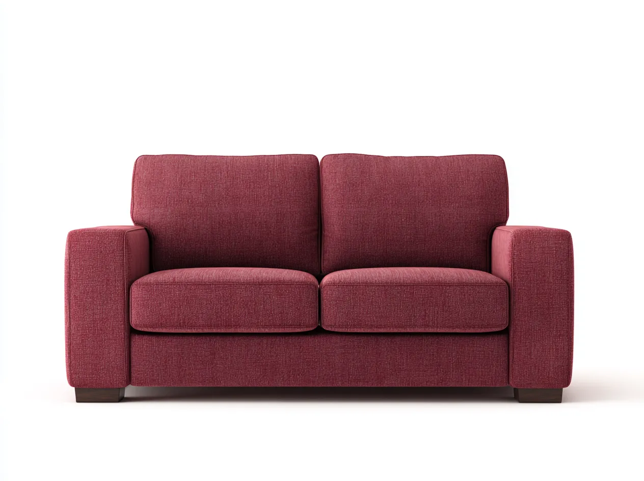 Canapé 2 places tissu 165x90x82 cm - bordeaux - design moderne