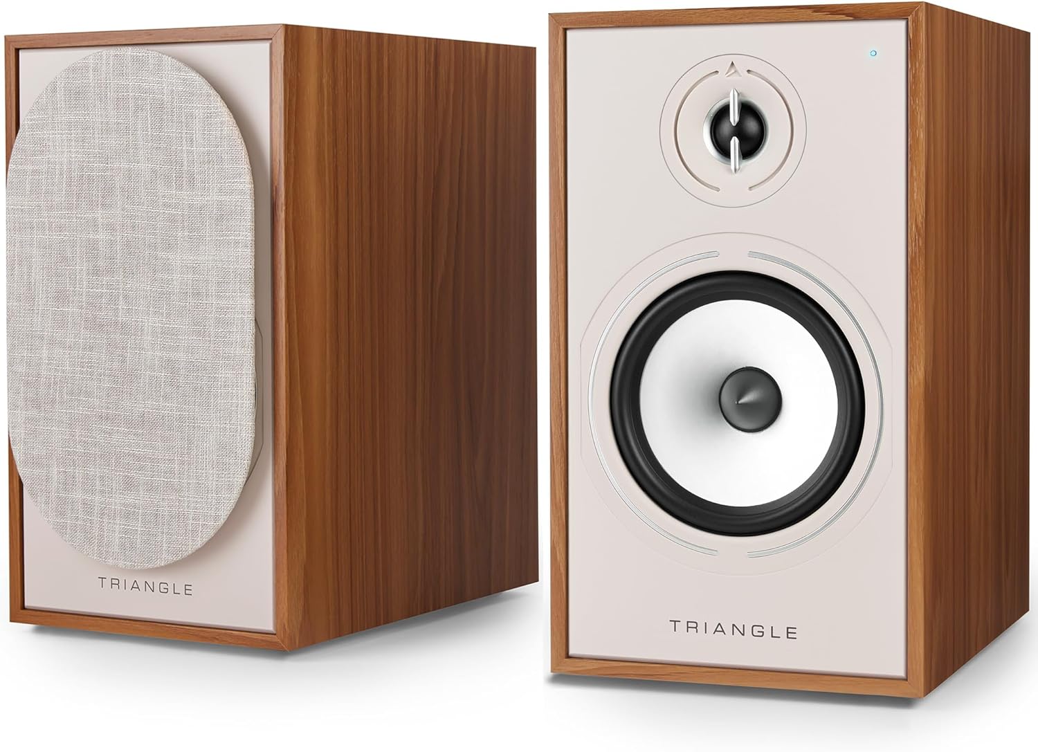 Triangle - Enceintes Actives BOREA BR03 Connect - Enceintes Bibliothèque Bluetooth avec Amplificateur 2X 60W - Audio HD - Entrées Phono/Platine TV Arc & USB - 206 x 360 x 314 mm - Chêne (Paire)