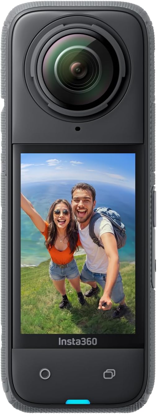 Insta360 X4 - Caméra d'action 360° 8K étanche, vidéo grand angle 4K, effet de perche à selfie invisible, protège-objectifs amovibles, 135 min d'autonomie, édition IA, stabilisation, pour sport, voyage