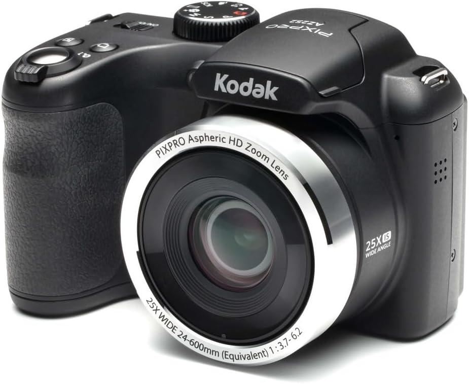 KODAK Pixpro AZ252 - Appareil Photo Bridge Numérique 16 Mpixels, Zoom Optique 25X, Video HD 720p, Grand Angle 24 mm, Stabilisateur Optique de l’Image, Ecran LCD 3 - Noir