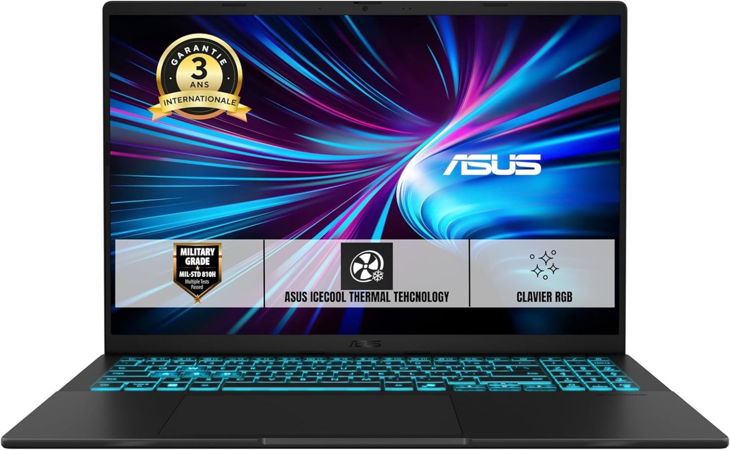 ASUS V16 Gaming V3607VM-RP036W 16 Pouces WUXGA 144Hz PC Portable (Intel Core 7 240H up to 5.2 GHz, 16GB DDR5, 1TB SSD, NVIDIA GeForce RTX 5060 Laptop GPU) Windows 11 Home – Clavier AZERTY