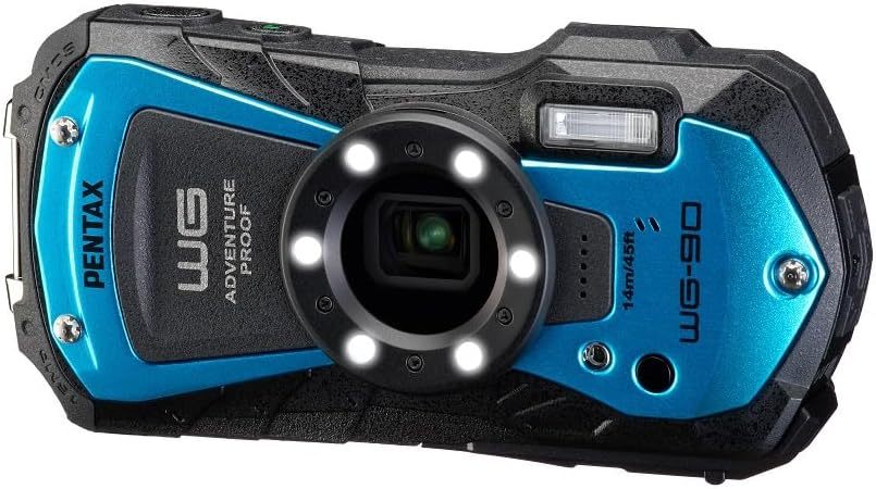 PENTAX WG-90 Bleu - Appareil Photo Compact numérique étanche, conçu pour la Photo sous-Marine de la Vie Quotidienne Jusqu’à 14 mètres de Profondeur