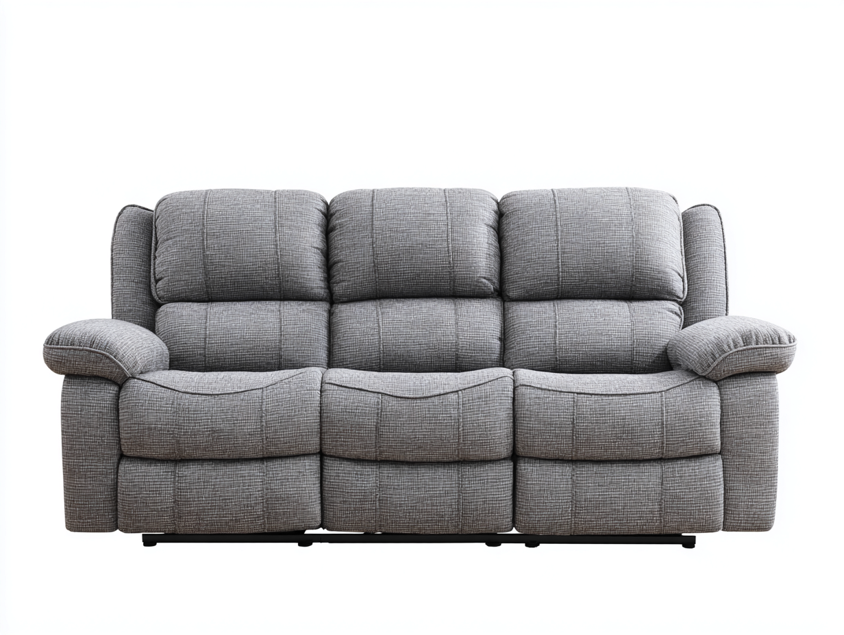 Canapé 3 places tissu avec dossier réglable 218x102x96 cm - gris clair - design moderne-Nestuse