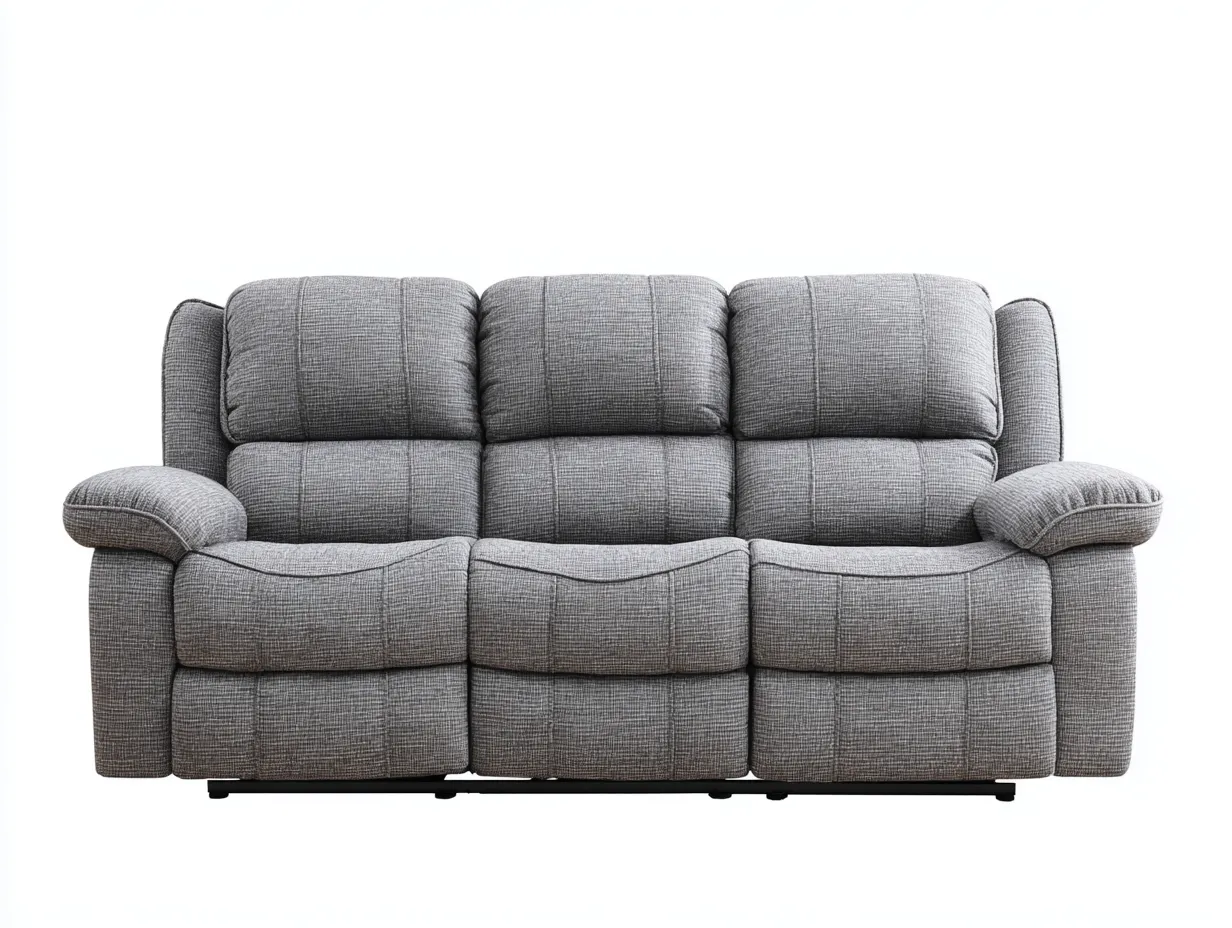 Canapé 3 places tissu avec dossier réglable 218x102x96 cm - gris clair - design moderne-Nestuse