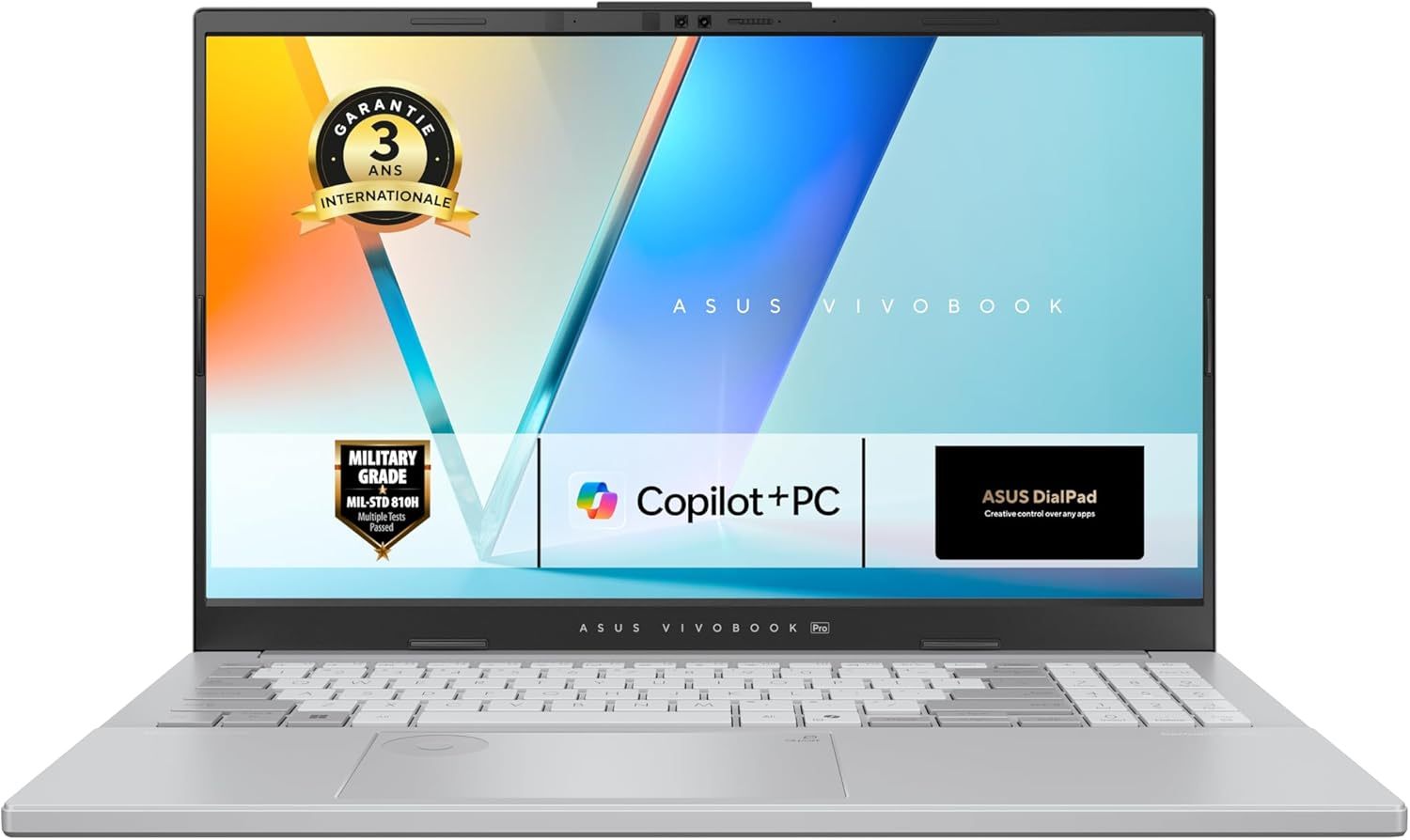 ASUS Vivobook S 15; Copilot+ PC S5507QA-MA012W Portable 15.6 3K OLED 120Hz Pc Portable Qualcomm Snapdragon X Plus 3.4Ghz 16GB LPDDR5X 512GB SSD Qualcomm Adreno GPU Windows 11 Home Clavier AZERTY RGB