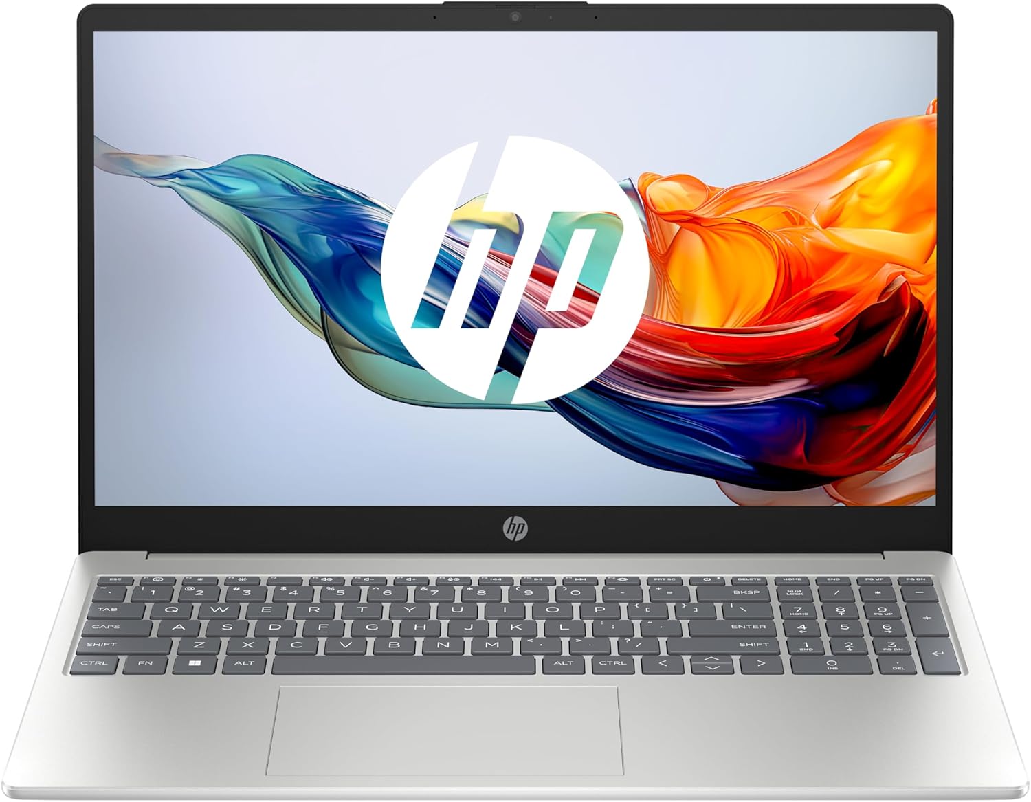 HP 15-fc0005sf Ordinateur Portable 15,6" FHD, PC Portable (AMD Ryzen 5 7520U, RAM 8 Go, SSD 512 Go, AMD Radeon Graphics, Windows 11), Laptop Argent, Clavier AZERTY