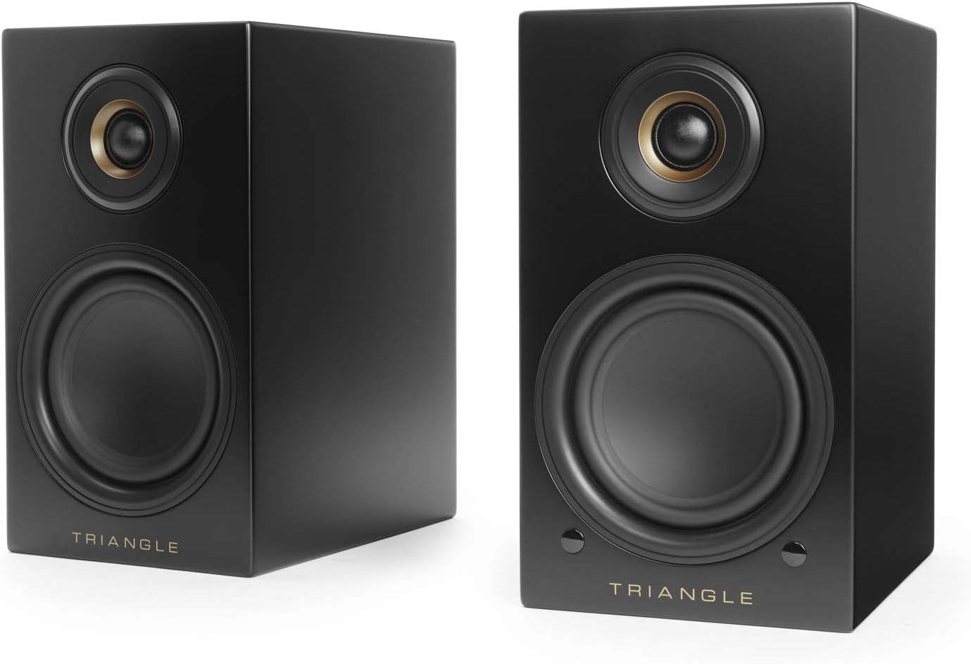 Triangle - Enceintes Actives LN01A - Enceintes Bibliothèque Bluetooth avec Amplificateur 2 x 50W - Audio HD - Entrées Phono/Platine Optique & Sortie Caisson - 165 x 291 x 225 mm – Noir (Paire)