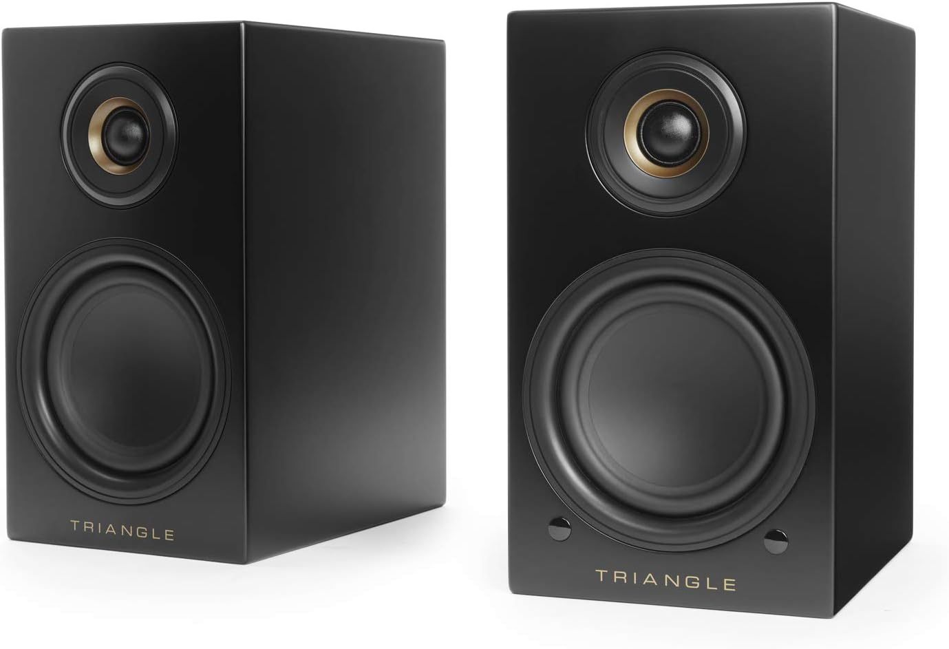 Triangle - Enceintes Actives LN01A - Enceintes Bibliothèque Bluetooth avec Amplificateur 2 x 50W - Audio HD - Entrées Phono/Platine Optique & Sortie Caisson - 165 x 291 x 225 mm – Noir (Paire)