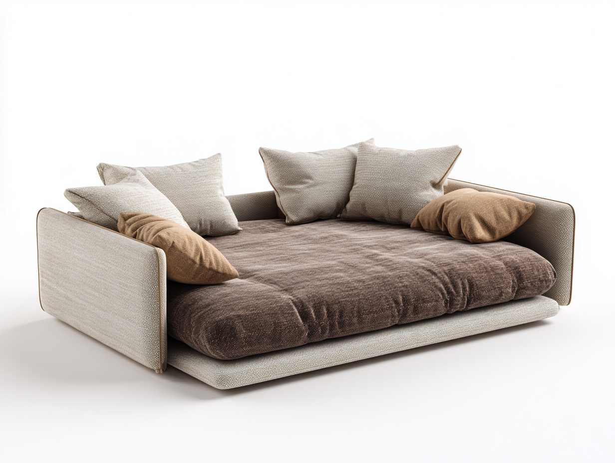 Canapé-lit tissu 170x135x78 cm - beige/brun - design moderne-Nestuse