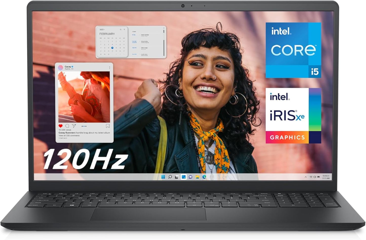 Dell Inspiron 15 (3530) - Ordinateur Portable 15,6'' Écran FHD 120 Hz, Intel Core i5-1334U, 16 Go RAM, 512 Go SSD, Intel Iris XE, Windows 11 Home, Clavier AZERTY - Noir Carbone