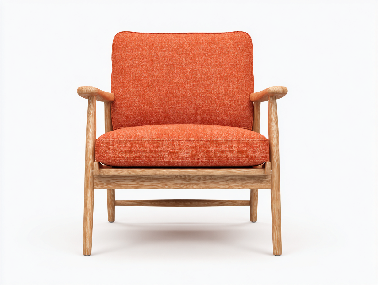 Fauteuil en tissu 75x80x90 cm - orange - style moderne-Nestuse