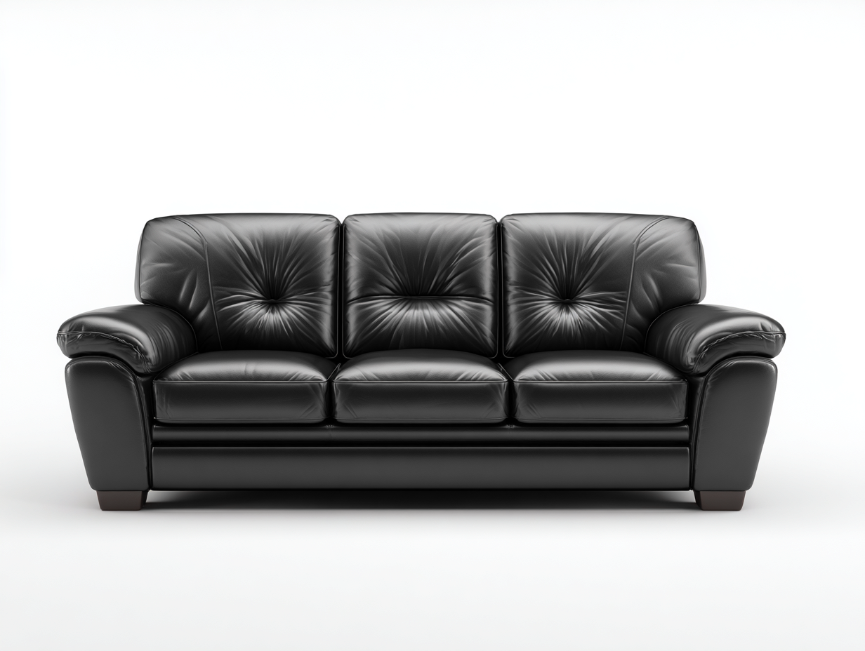 Canapé 3 places cuir 210x95x92 cm - noir - design moderne-Nestuse