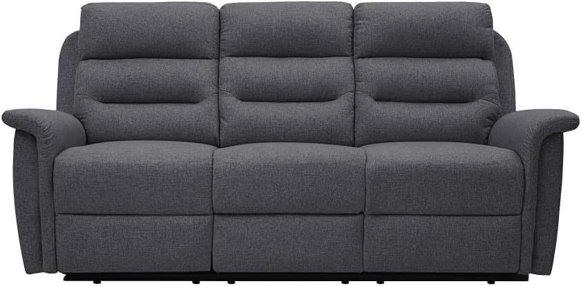 LOUNGITUDE - Canapé de Relaxation Manuel 3 Places en Tissu - Gris foncé