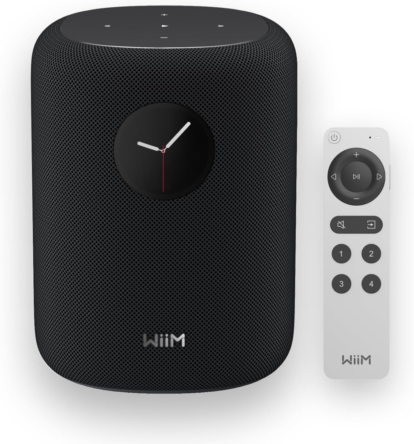 WiiM Sound Enceinte Intelligente avec Écran Tactile 1,8″, Audio Hi-Res 24 Bits/192 kHz, AI RoomFit, 100W, Wi-FI 6E/Bluetooth 5.3, Multiroom Stéréo, Télécommande Incluse, Noir