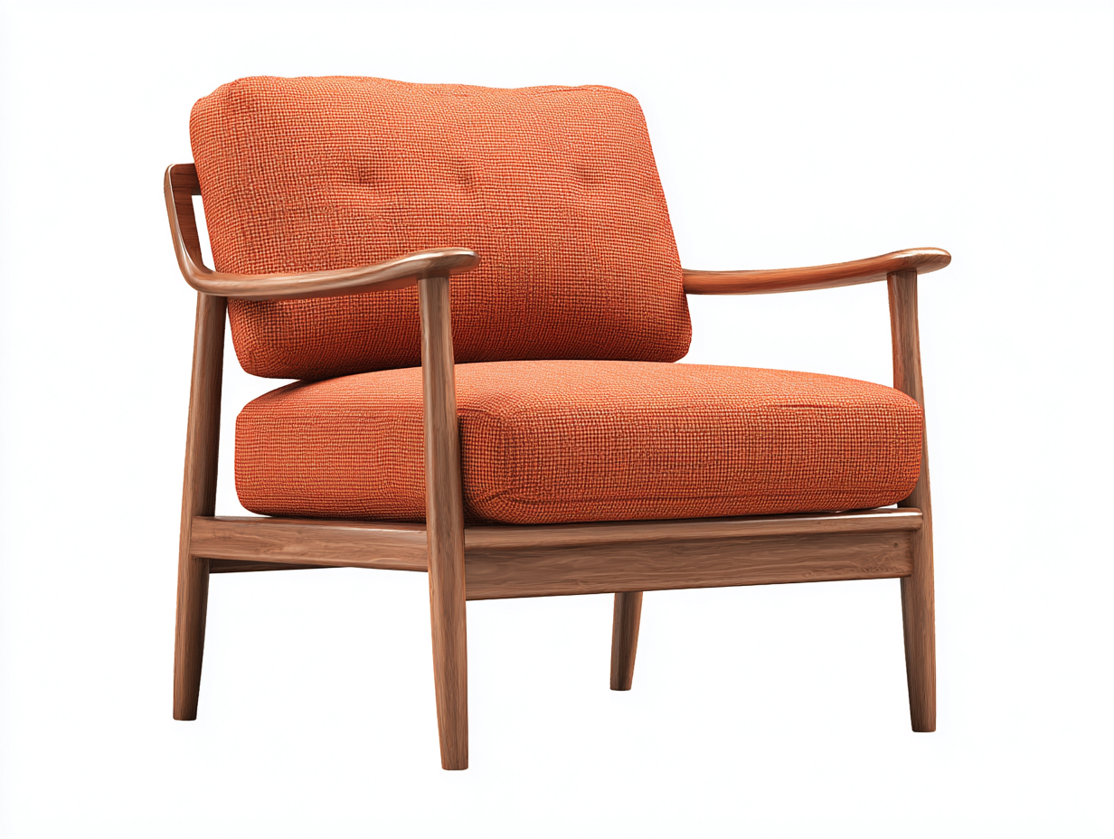 Fauteuil en tissu 72x78x88 cm - orange - style moderne-Nestuse