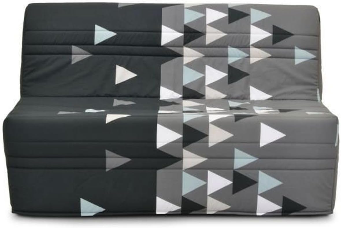 Banquette BZ - Tissu Gris et Noir - L143 x P97 x H89cm - Joe