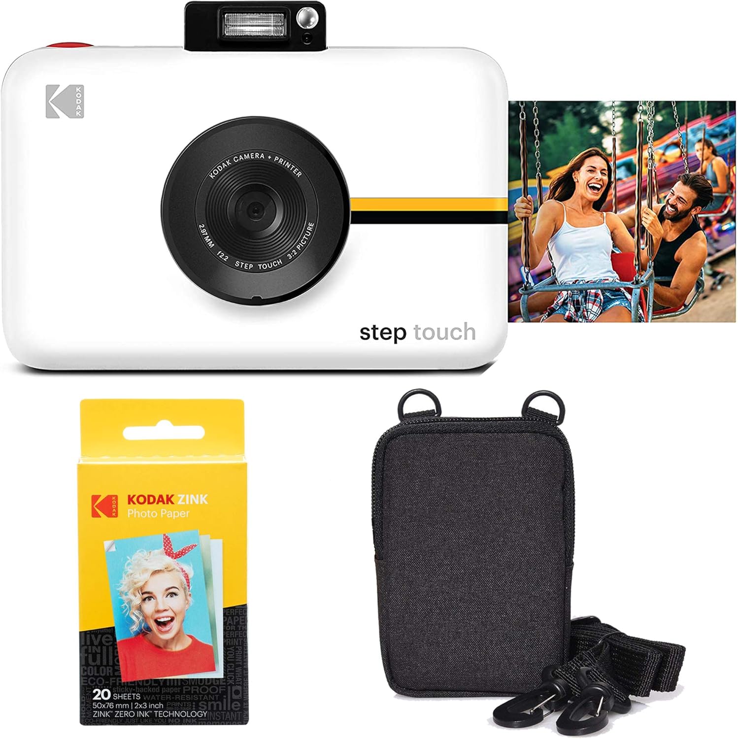 Kodak Step Touch Appareil Photo instantané avec écran Tactile LCD de 3,5 Pouces (Blanc) Kit de Voyage